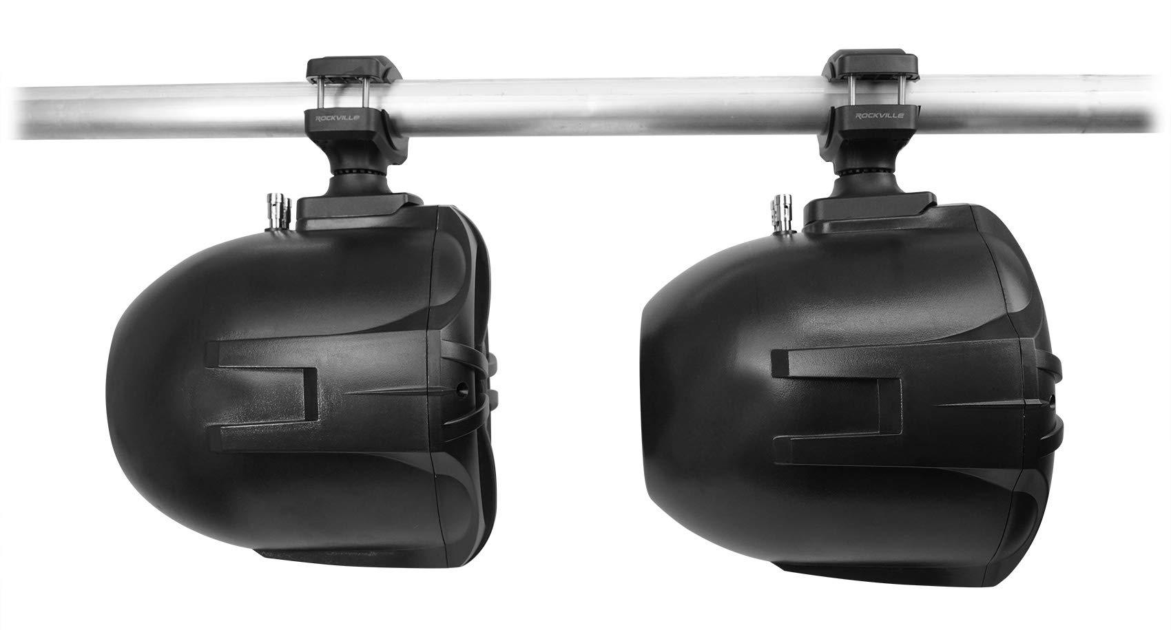 Rockville Rockville (4) RWB90B Black 8" 300w Marine Wakeboard 360 Swivel Tower Speakers