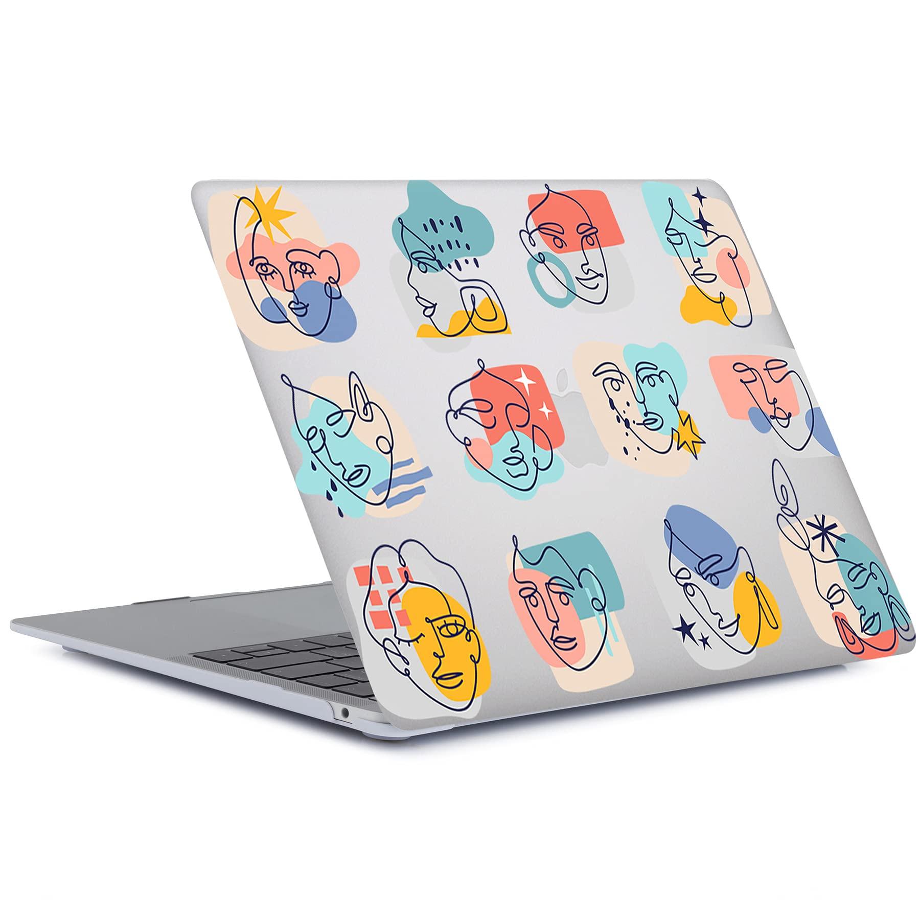 Bandless Case Compatible with MacBook Air 11 inch (Models: A1370 & A1465), 2 in 1 Bundle Protective Plastic Hard Shell Case & Keyboard Cover Skin Compatible with Mac Air 11.6 in - Girl Avatar