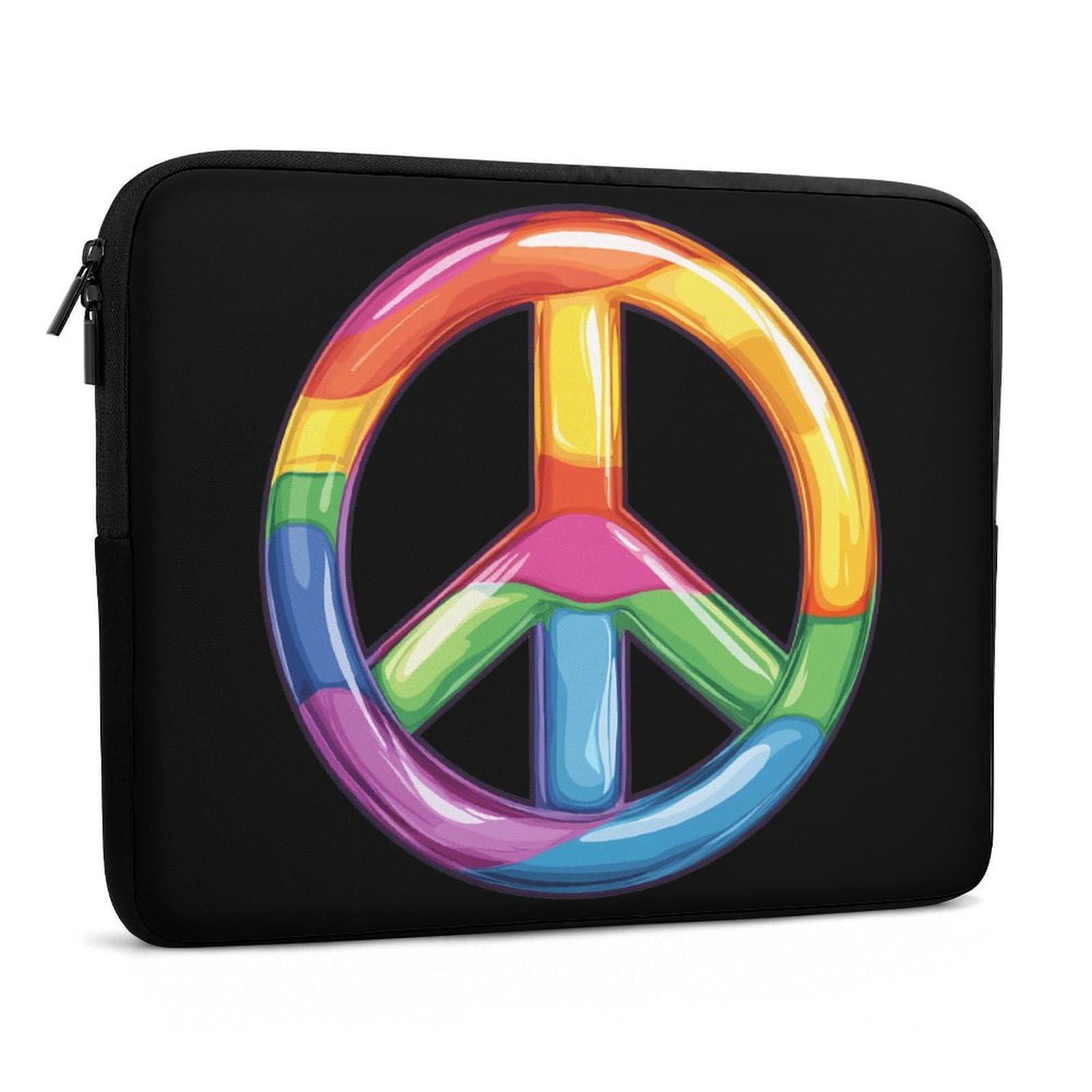 DirectNine Basics Colorful Peace Sign Symbols Laptop Sleeve 17inch Laptop Bag Computer Sleeve Tablet Briefcase Carrying Bag Protective Case Bag