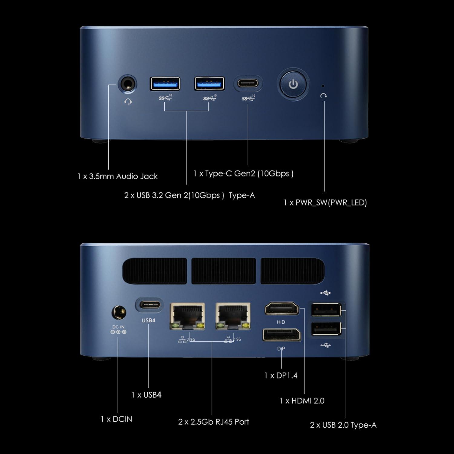 BRE NUC BRE NUC N7P Mini PC, AMD Ryzen 7 7840HS(up to 5.1GHz) 8C/16T, Mini Computer 16GB DDR5 RAM 512GB NVMe PCIE 4.0 SSD, Mini Desktop Computer 4K 60Hz Triple Screen Display WiFi6/BT5.2