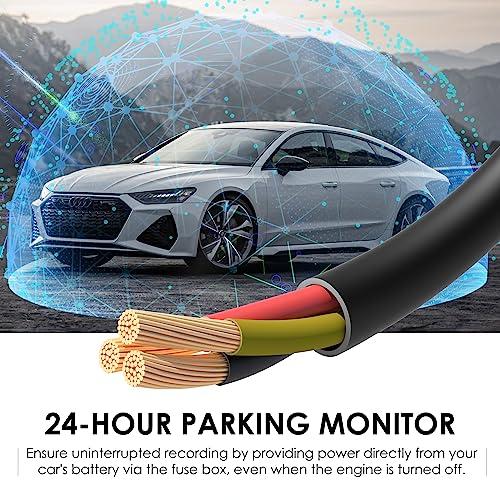 pelsee Pelsee Dash Cam Hardwire Kit, Type-C Full Set Hard Wire Kit Fuse, 12V-24V to 5V Dash Camera Car Charger Cable Kit, Low Voltage Protection, LED Indicator, Double-4 Fuse Cable and Installation Tool