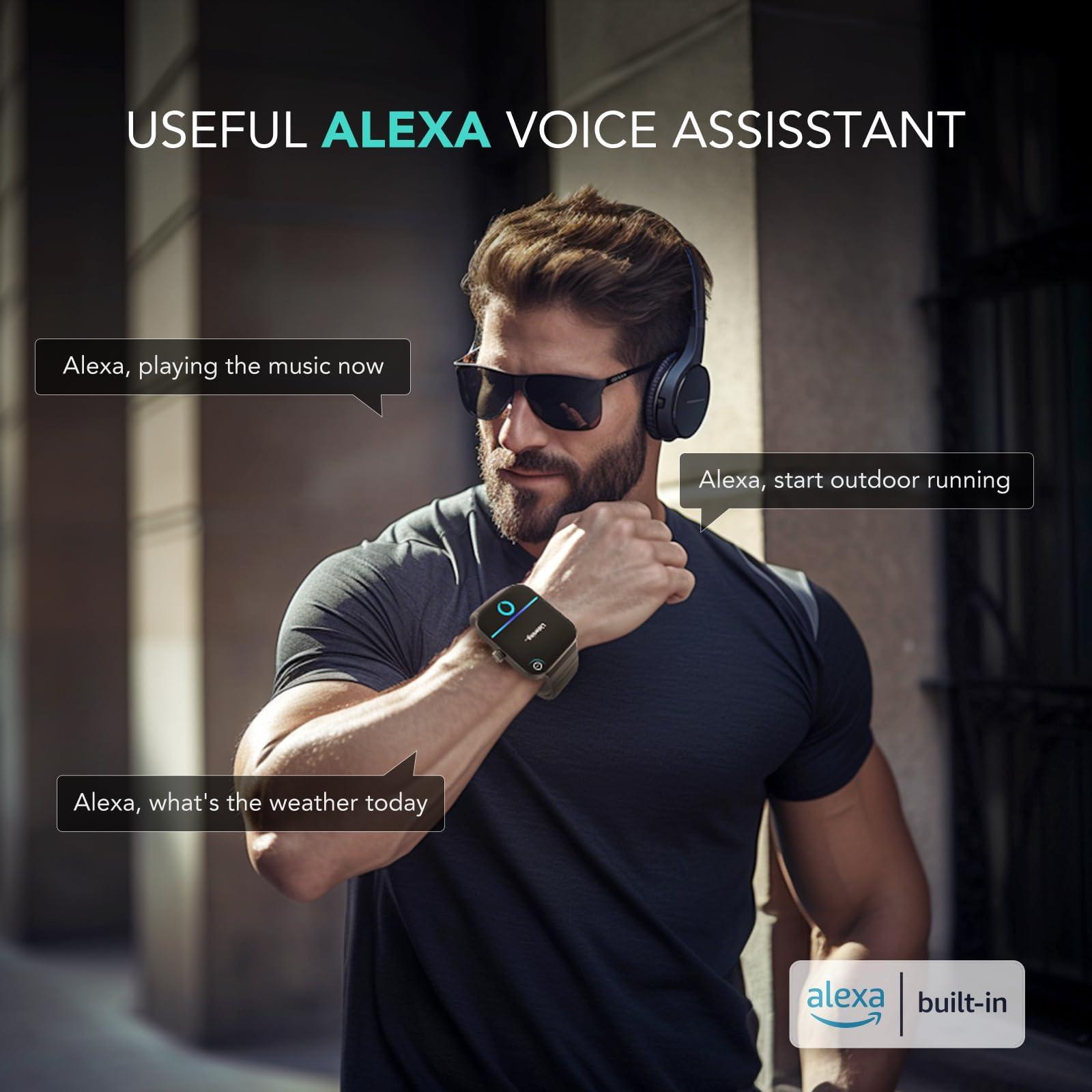 SKG SKG Smart Watch for Women Men (Answer/Make Call), Alexa Built-in, Extra Black Band, IP68 Smartwatch for Android iPhone, 100+ Sport 1.8" Fitness Tracker with Heart Rate SpO2 Monitor, V7 Cyber Beige