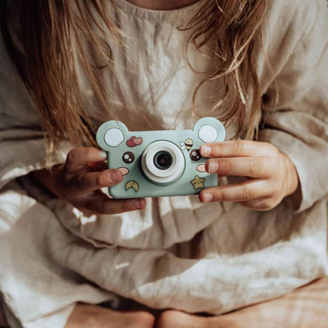 Kidamento Kidamento Kids Digital Camera & Video Camcorder, Soft BPA-Free Silicone Casing, 32GB Memory Card - Model C - Mikayo The Bear
