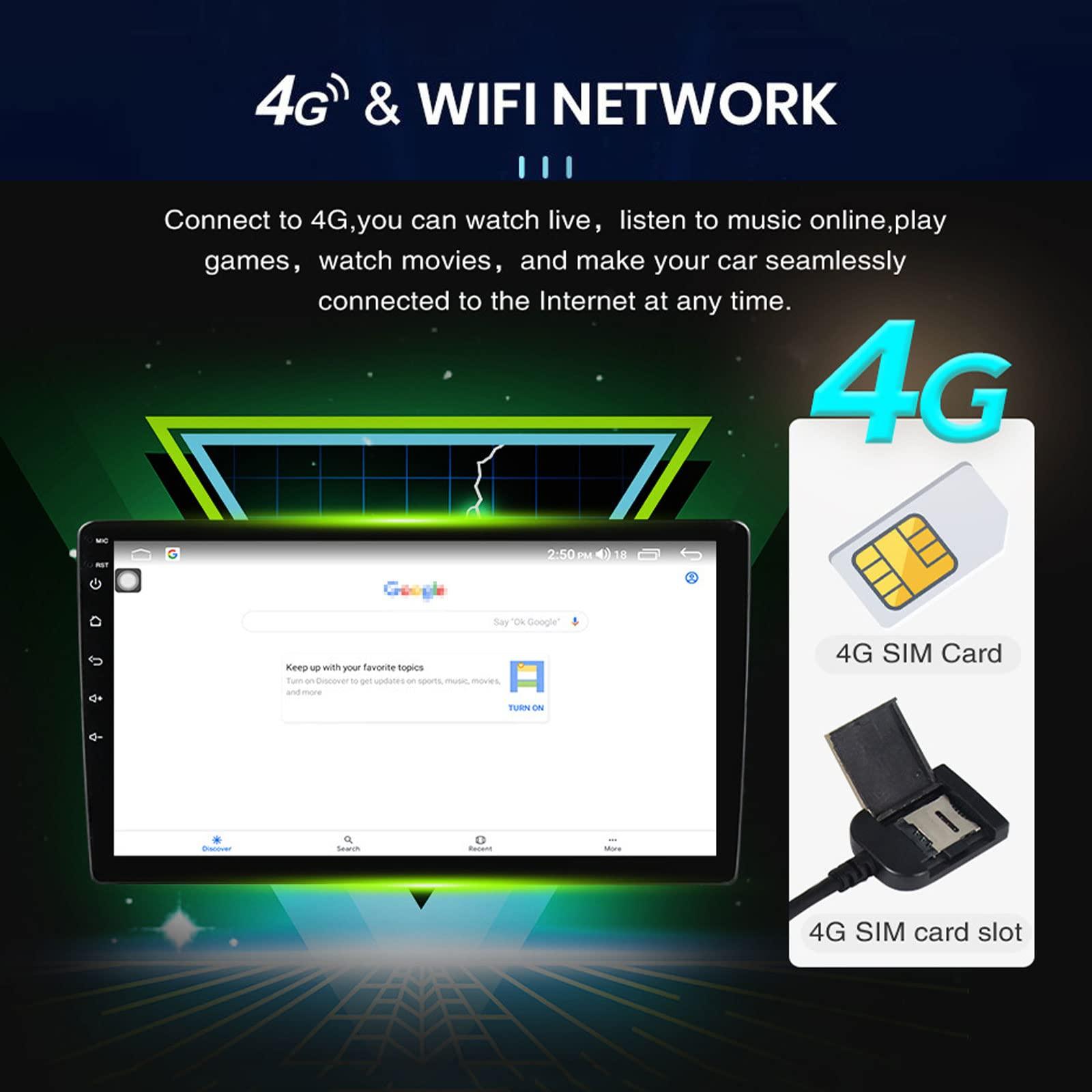 WDXSFR WDXSFR Double Din Car Stereo Compatible with Carplay & Android Auto, 9 Inch Touch Screen Car Multimedia Navigation for Chevrolet Aveo 2 2011-2015 with Backup Camera/SWC/USB/GPS,Octa core,3G+32G