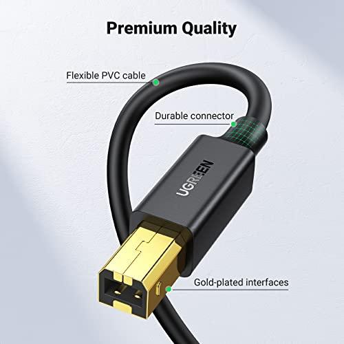 UGREEN UGREEN USB Printer Cable - USB A to B Cable, 2.0 USB B Cable High-Speed Printer Cord Compatible with Hp, Canon, Brother, Samsung, Dell, Epson, Lexmark, Xerox, Piano, Dac, and More 15 FT