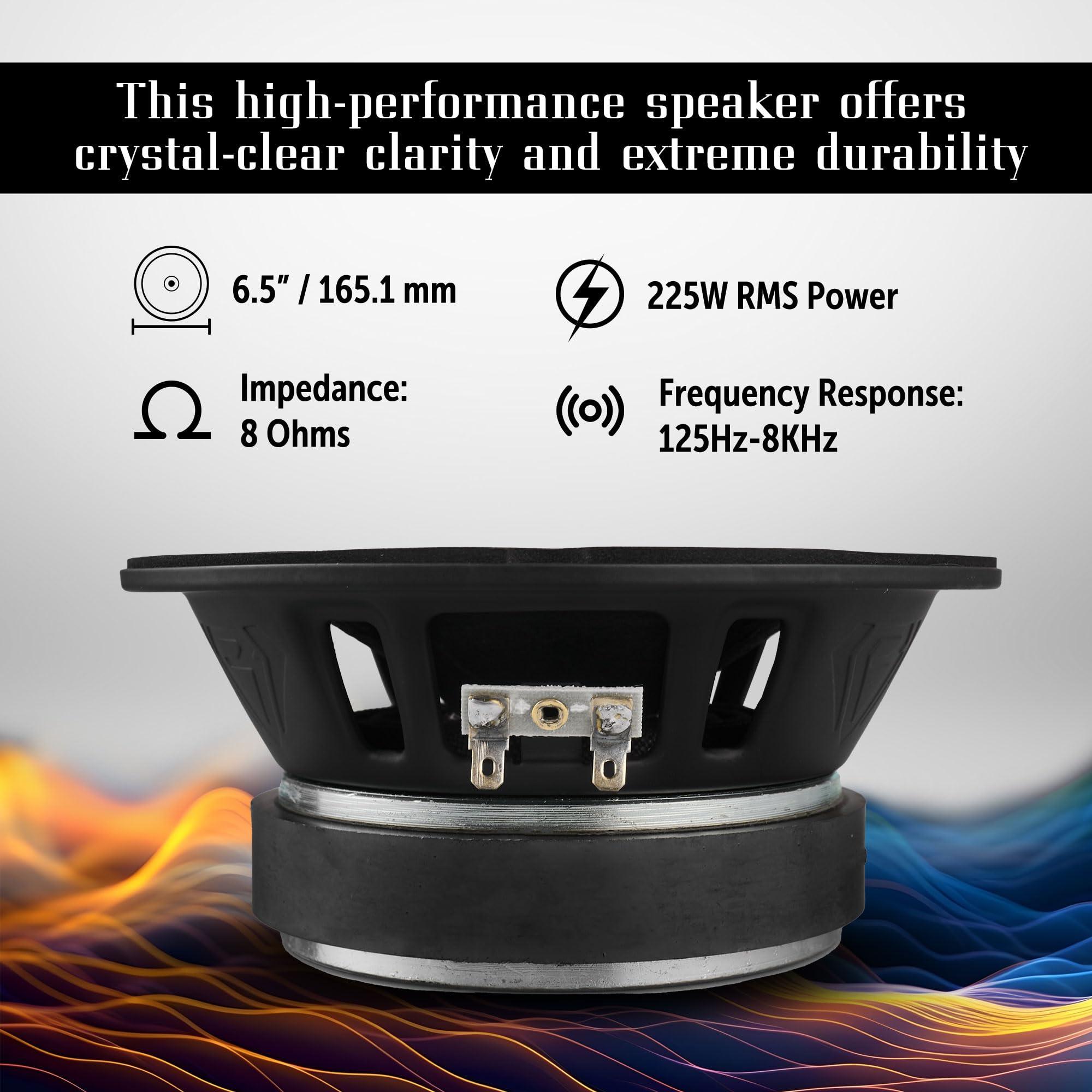 BLACK DIAMOND BLACK DIAMOND Dia-M6 6.5\" Mid Range Loudspeaker with Bullet 450 Watts 8-Ohm (1 Speaker)