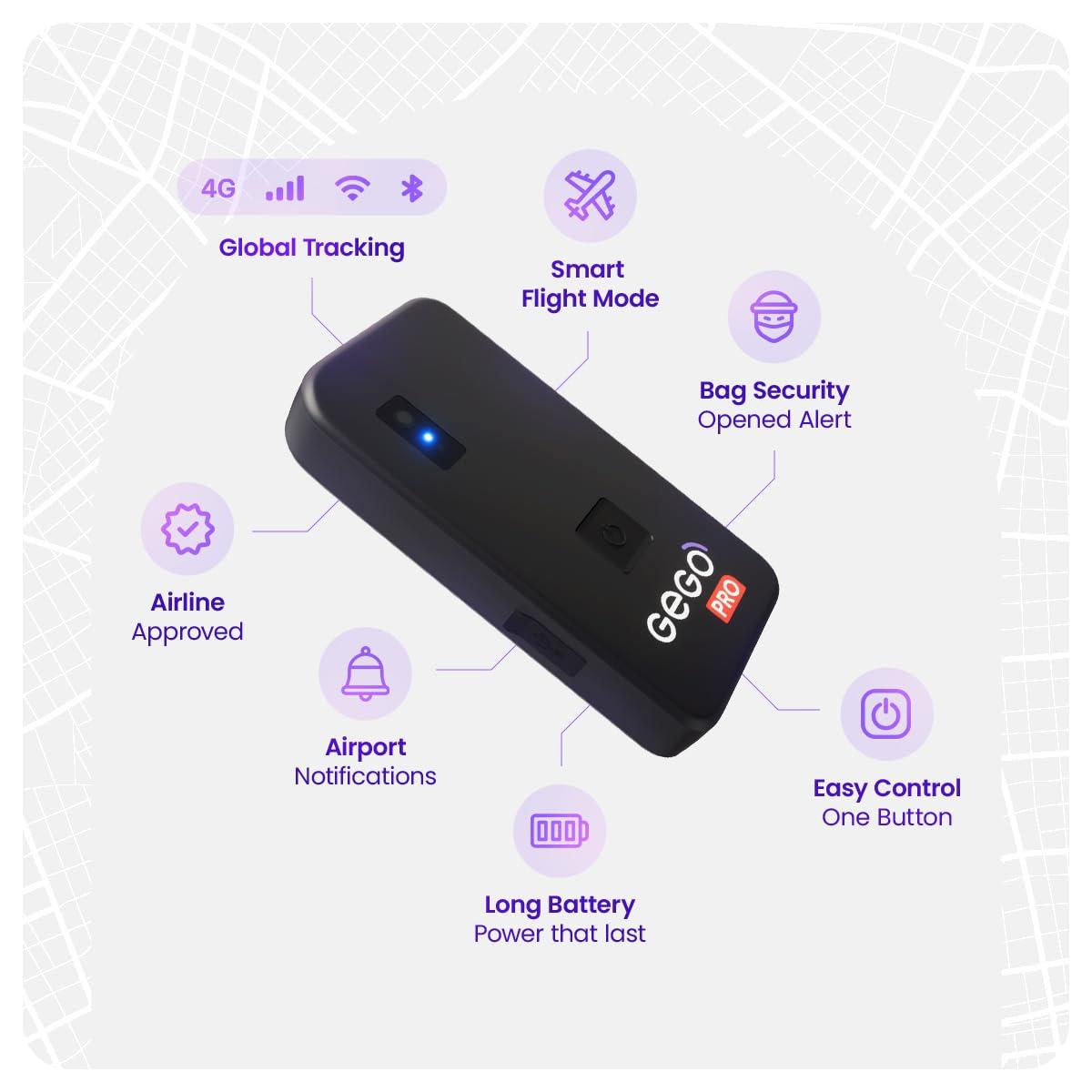 GEGO GEGO PRO GPS Car Tracker 4G LTE Real-Time Tracking for Vehicle, Truck, Assets | WiFi, GSM, Bluetooth | App Alerts, Anti-Theft, Location History (Subscription Needed)