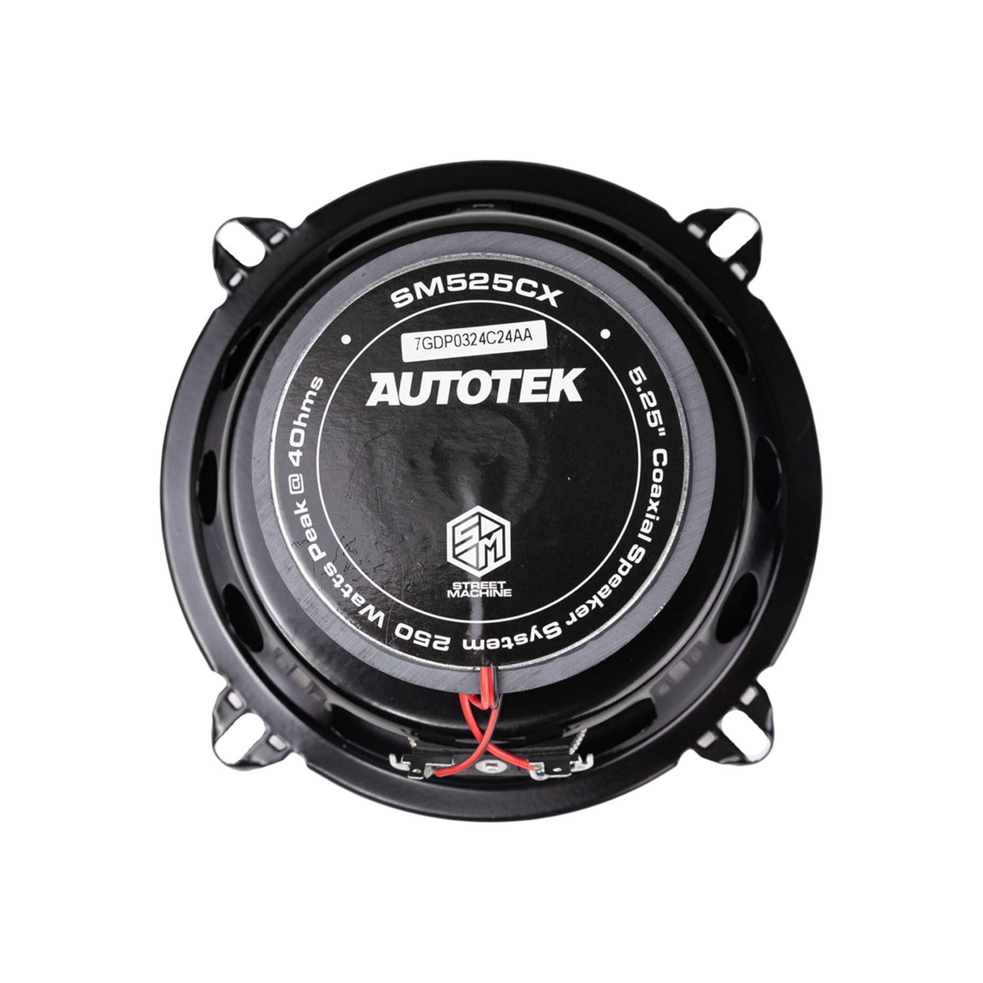 Autotek Autotek Street Machine 250W 5.25 Inch 2 Way Car Audio Coaxial Speakers with Neo Mylar Soft Dome Tweeters for Crystal Clear Sound, Pair