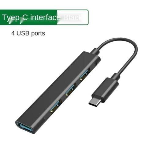 THE PERFECT PART The Perfect Part USB Hub - USB C Hub Multiport Adapter, 4 Port USB C Splitter for Laptop, PC, Phone, iPad Pro, iPad & MacBook Pro, Mini Portable 3.0 & 2.0 USB Extender Hub, Type C Charging Hub (BLACK)