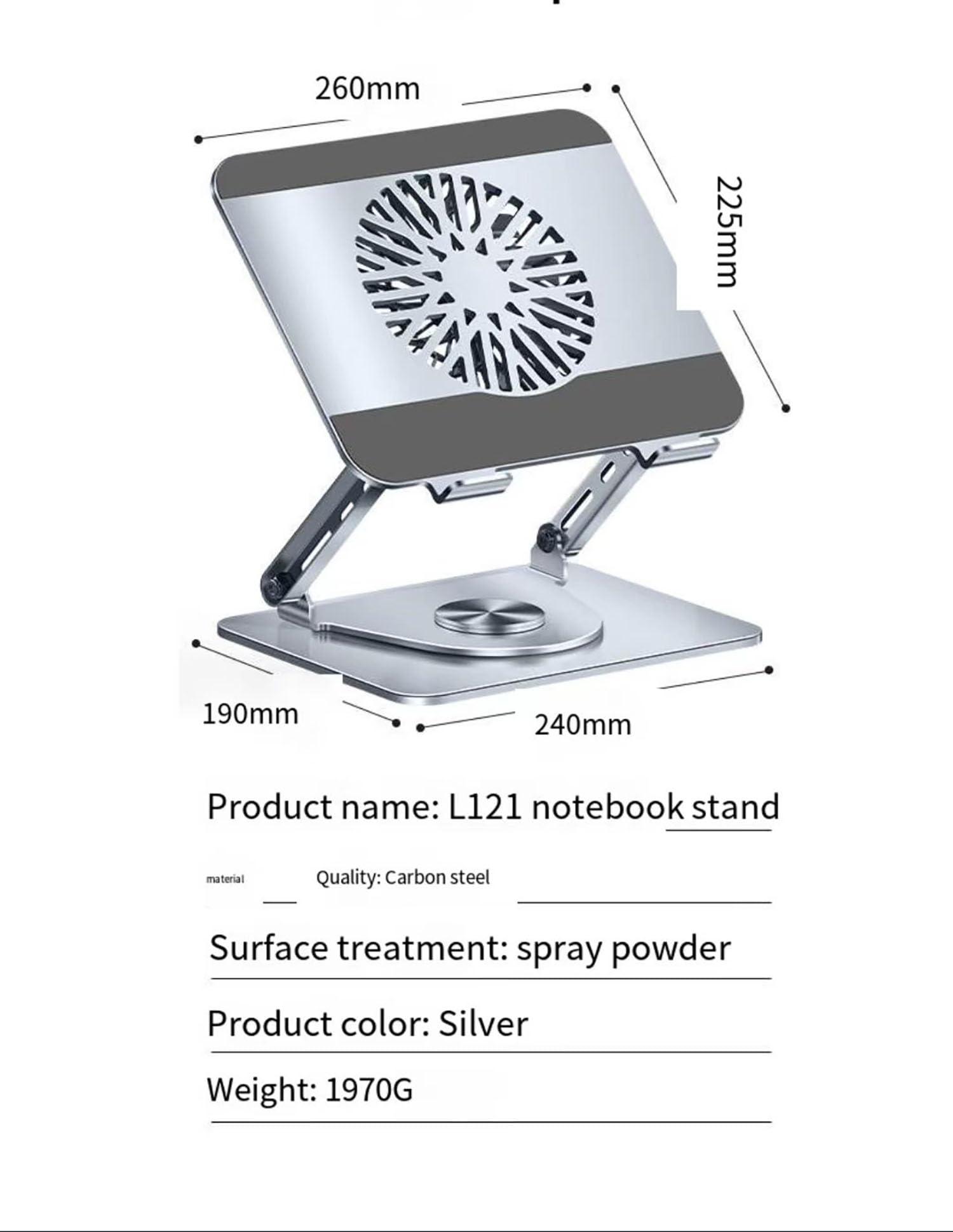 PHAPPY PHAPPY Laptop Stand for Dell XPS 13 XPS 13 9315 Laptops with 360Rotating Base and Removable Magnetic Cooling Fan, Dual Pivot Fully Foldable and Adjustable for Storage