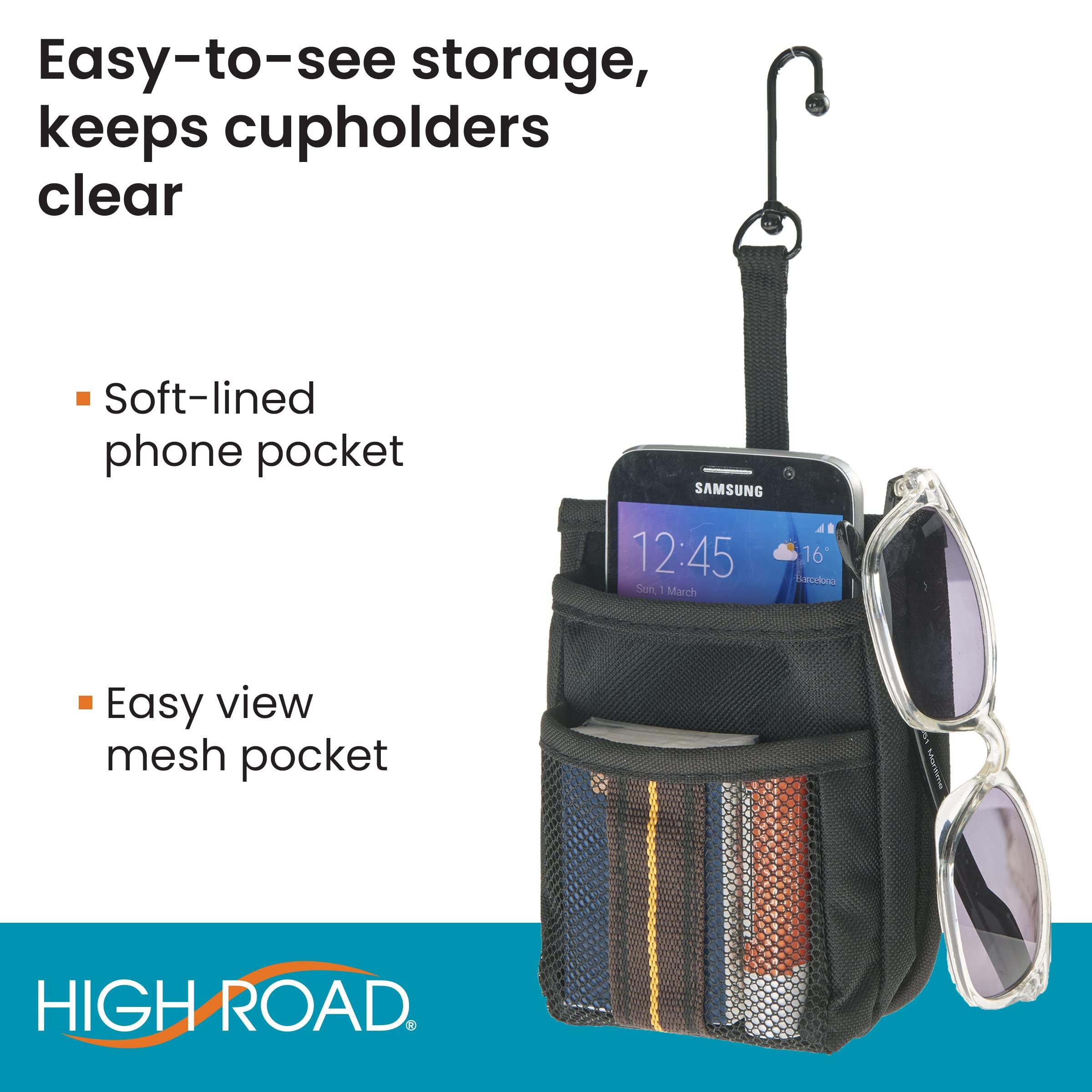 High Road High Road Air Vent Mount Car Cell Phone Holder with Soft Lined Back Pocket and Front Mesh Storage Pocket