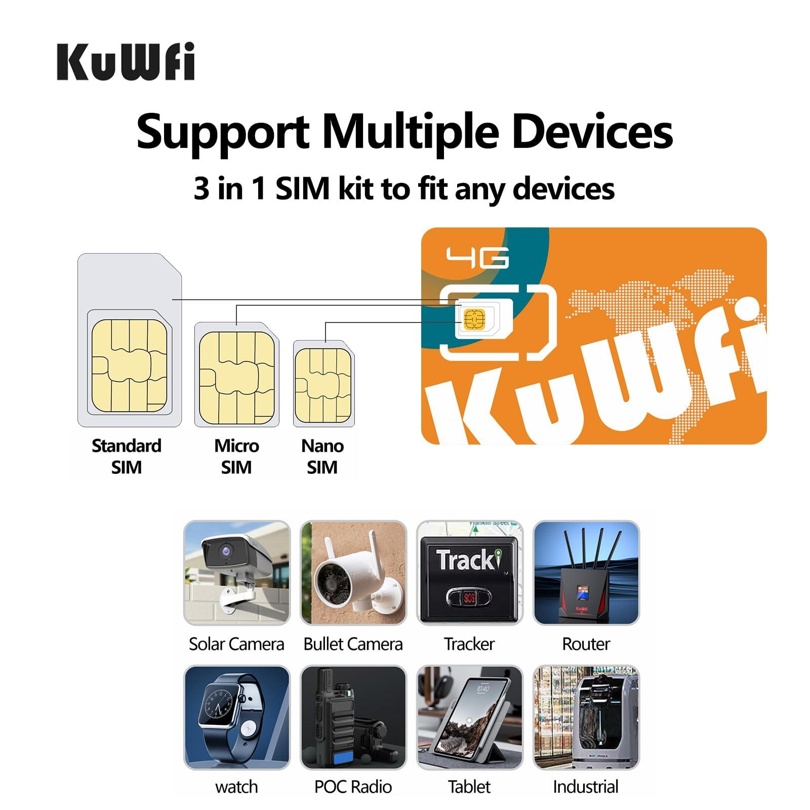 KuWFi KuWFi Mobile WiFi Hotspot and 2GB Prepaid 4G LTE SIM Card