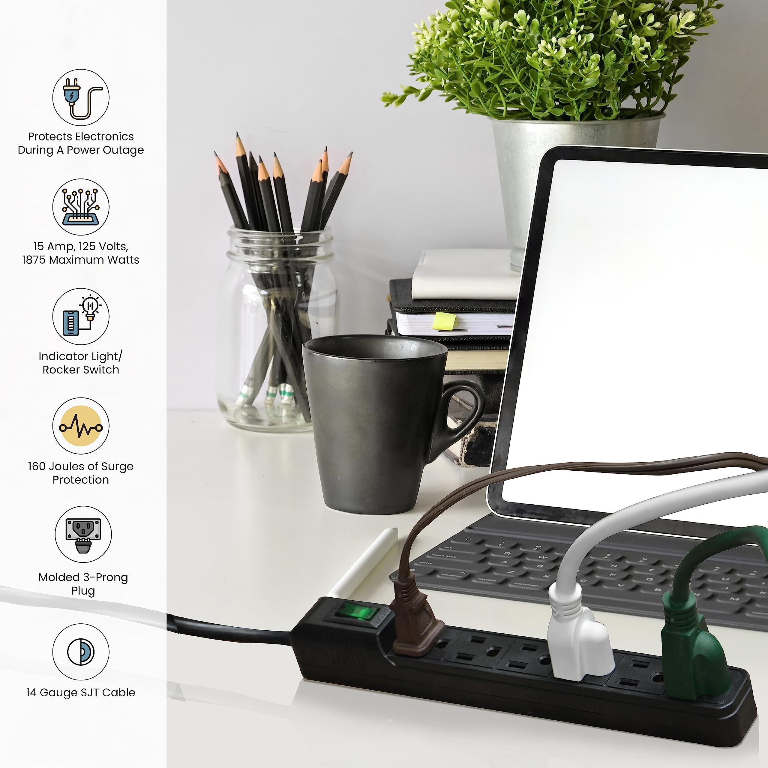 Go Green Power Inc. Go Green Power Inc. GG-16103MINBK 6 Outlet Surge Protector, Black