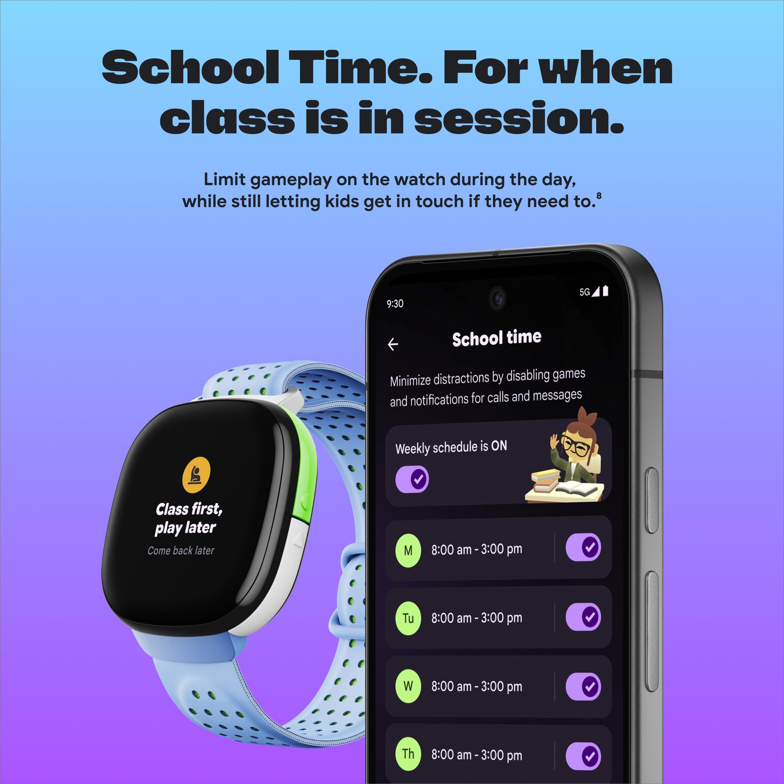 Fitbit Fitbit Google Ace LTE - Kids Smartwatch with Call, Message, GPS, and Activity-Based Games, Ace Pass Data Plan Required - Spicy - Moovin