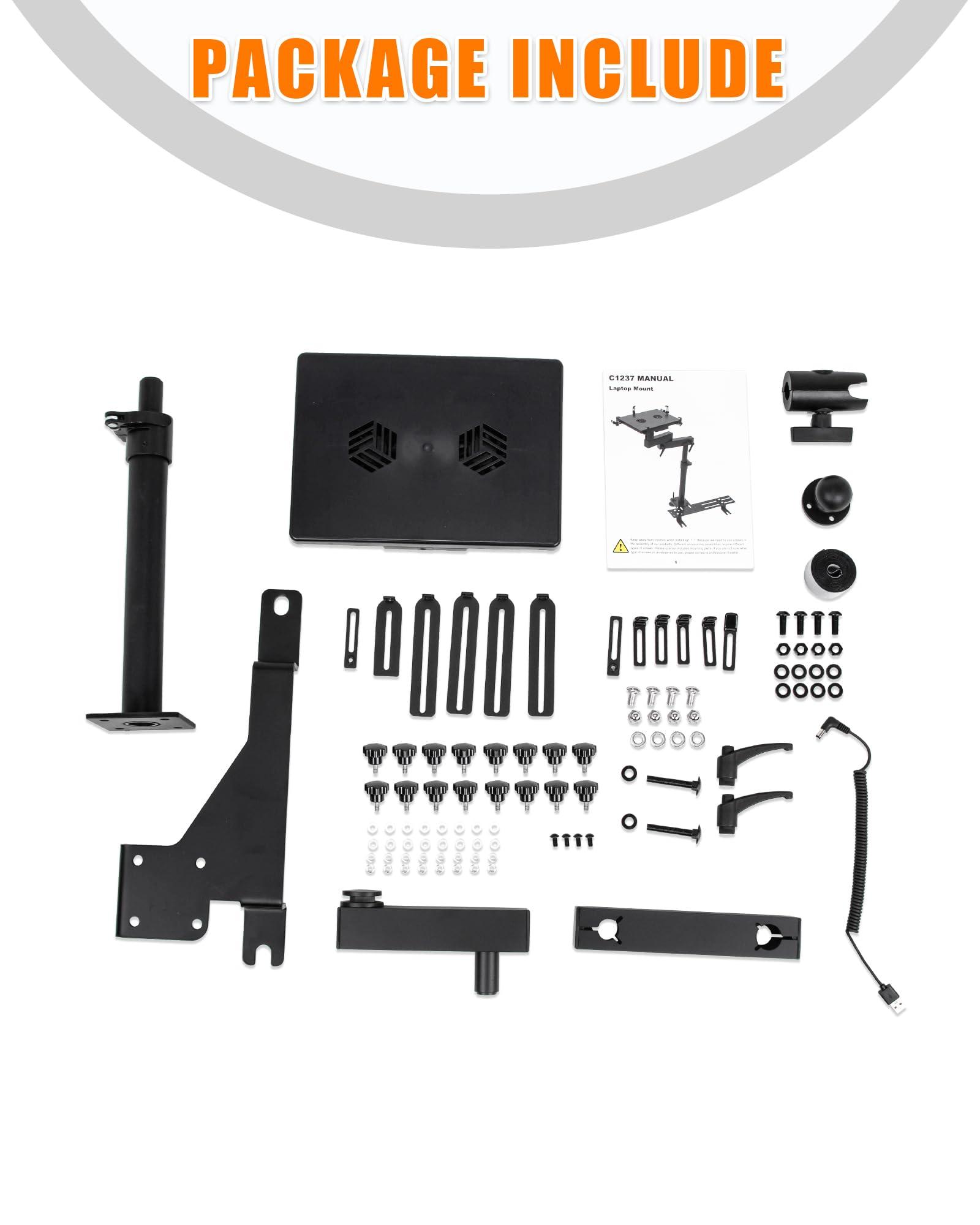 MELIPRON MELIPRON Truck Laptop Mount Fit for Ford F150 250 350 No-Drill Computer Mount Stand for Laptops Up to 17"