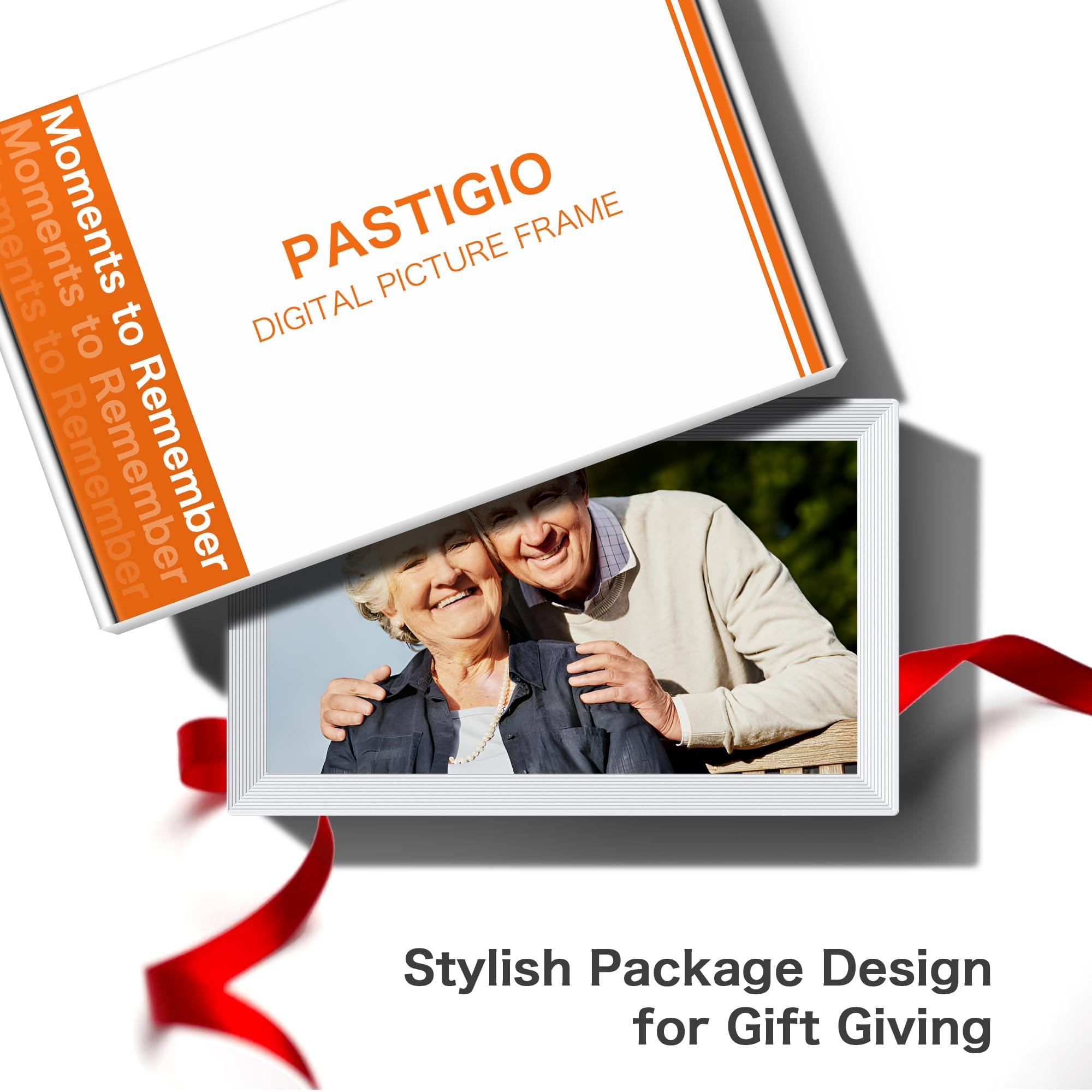 Pastigio Digital Picture Frame 2 Pack, 15.6 Inch Frameo Digital Frame WiFi, 1920 * 1080 HD IPS Touch Screen Digital Photo Frame Electronic, 32GB Memory, Auto-Rotate, Share Photos/Videos, Black + White