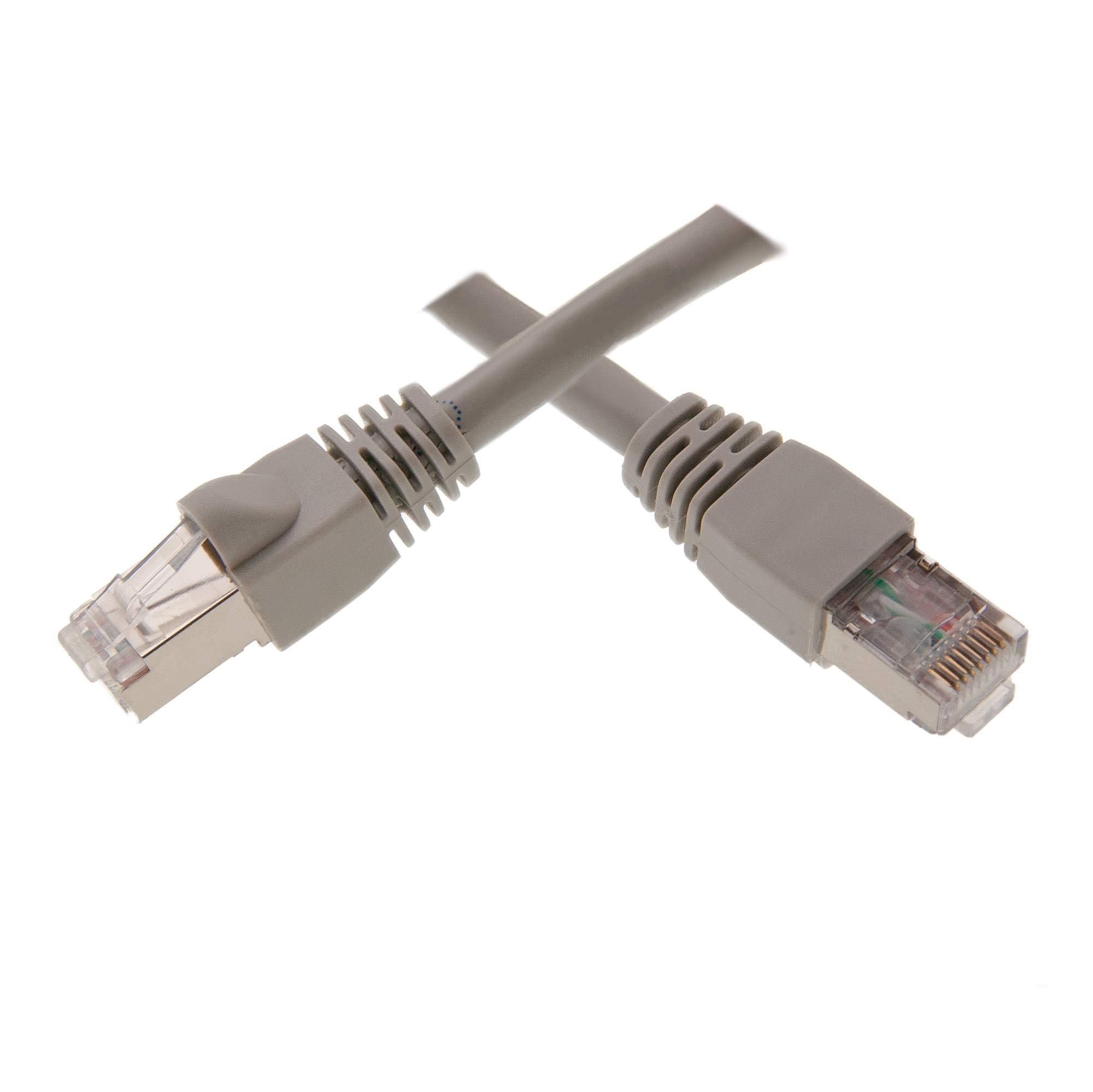 CableWholesale CableWholesale 14 Foot Shielded Cat6 Gray Ethernet Patch Cable, Snagless/Boot 24AWG, RJ45 Gold Plate Connector, 4 Pair Stranded Copper Shielded Twisted Pair (STP) Internet Network Patch Cable