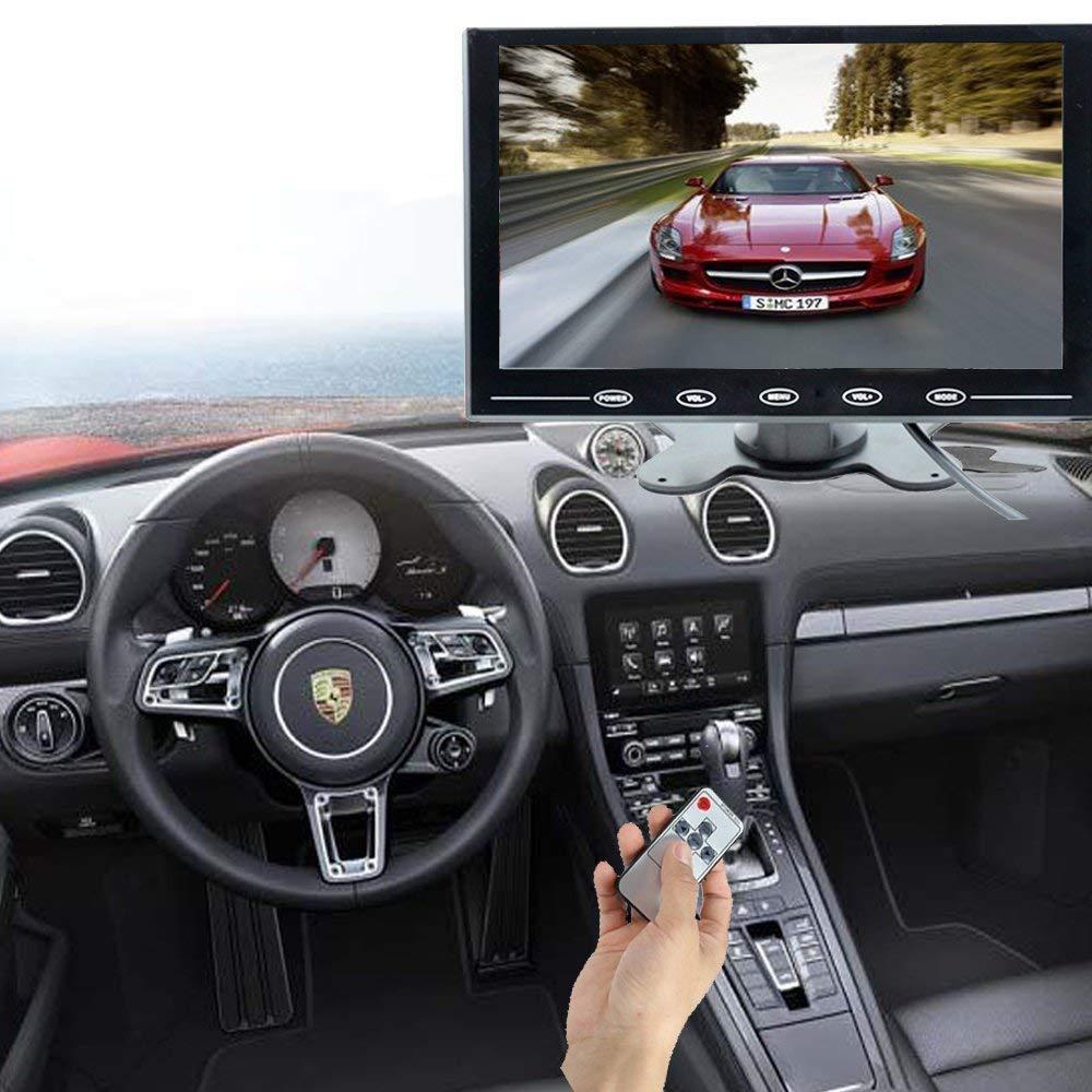 CAMECHO CAMECHO 9 Inch LCD Monitor HD Color Screen, 2 Video Input/HDMI/VGA, Support Car Backup, Mini PC Display, CCTV, Home Security, with Remote Control
