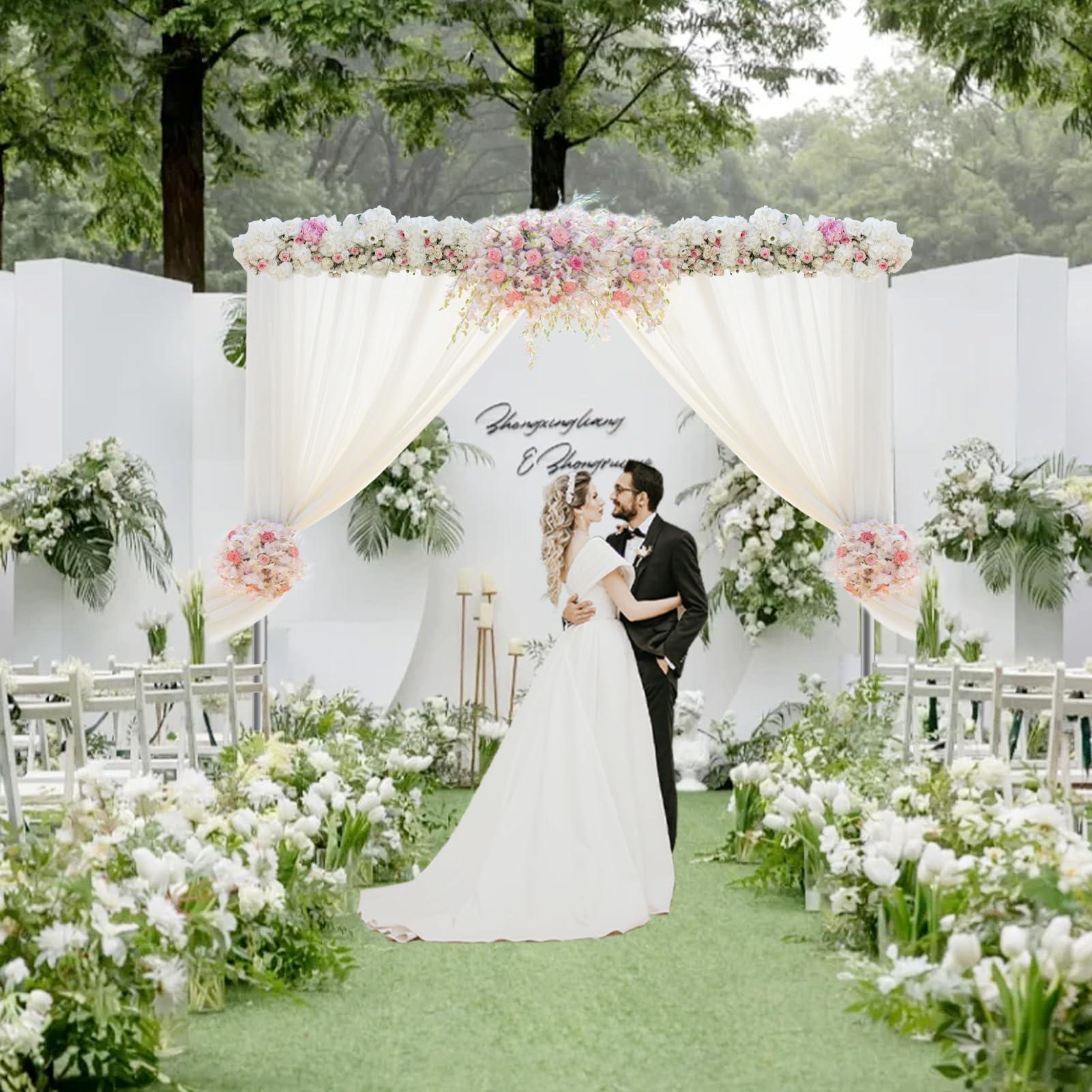 EMART EMART Pipe and Drape Backdrop Stand Kit, 12ftx10ft Heavy Duty Adjustable Photo Background, Metal Frame with Flat Base for Wedding, Birthday Party, Banquet Decorations