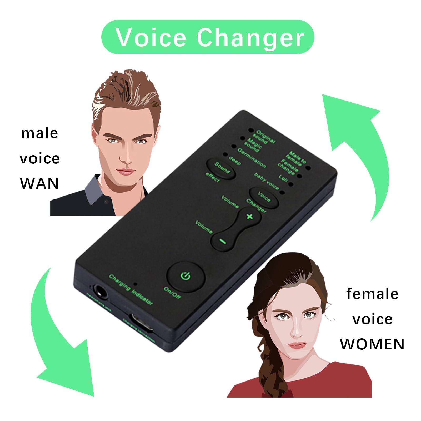Flylin Mini Portable Voice Changer, Handheld Microphone Voice Modulator Disguiser with 8 Sound Effects, Live Broadcast Voice Gaming Recording for Mobile Phone Computer PS4 PS5 Xbox One Games Streaming