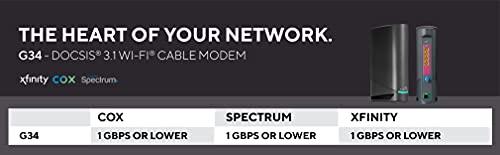ARRIS ARRIS Surfboard G34 DOCSIS 3.1 Gigabit Cable Modem & AX3000 Wi-Fi 6 Router, Approved for Cox, Spectrum, Xfinity & Others (Renewed) black