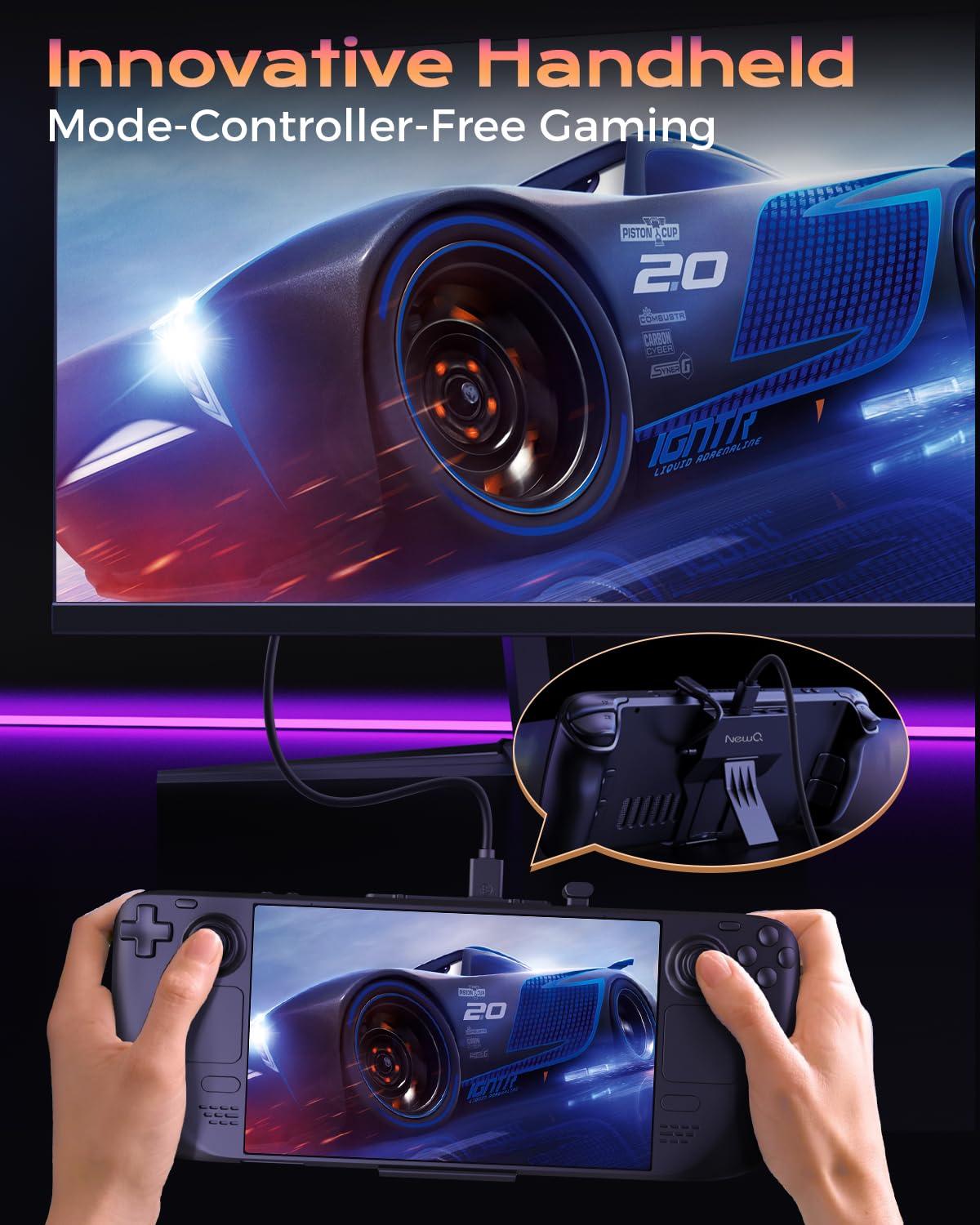 NEWQ Steam Deck Dock for Steam Deck/OLED, Portable Stand Design USB C Hub with TF Card Slot, HDMI 2.0 4K@60Hz Display, 2*USB-A 3.0, USB-C PD 100W Max, Stream Deck Stand Base Accessories