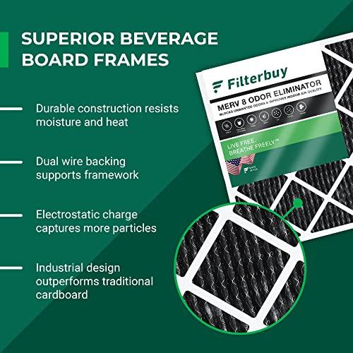 Filterbuy Filterbuy 14x18x1 Air Filter MERV 8 Odor Eliminator (4-Pack), Pleated HVAC AC Furnace Air Filters Replacement with Activated Carbon (Actual Size: 13.50 x 17.50 x 0.75 Inches)