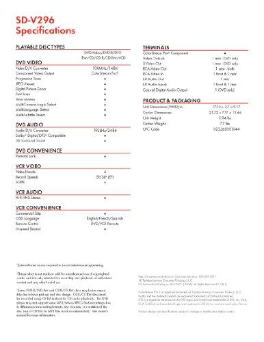 Toshiba Toshiba SD-V296 DVD Player/VCR Combo, Progressive Scan Dolby Digital Remote Control, Black