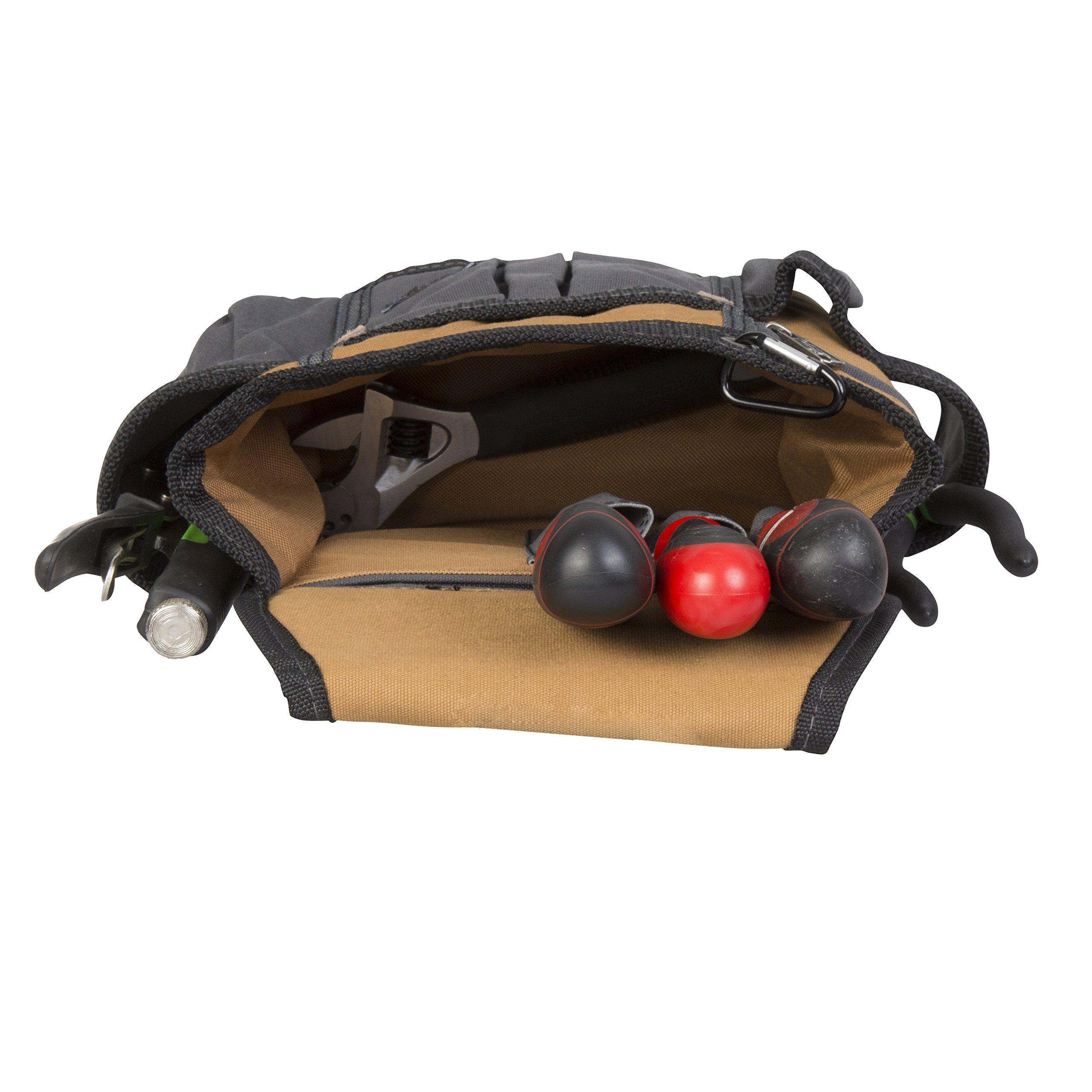 Dickies Dickies 8-Pocket Padded Tool Belt/Utility Pouch, Adjustable 3-Inch Belt, Durable Canvas Construction, Tan/Grey