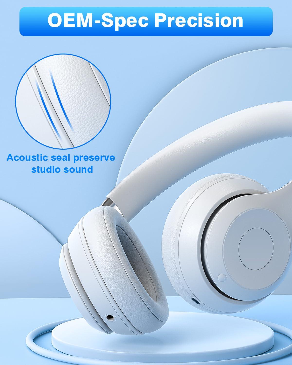 Link Dream Link Dream Replacement Ear Pads for Beats Solo 2 & 3 - Memory Foam Earpads Cushion Cover for Wireless Headphones (White)