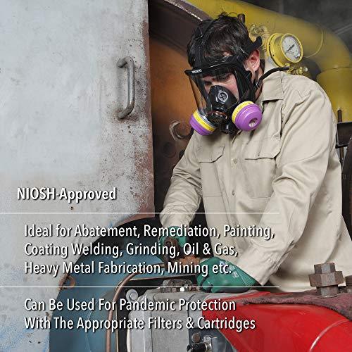 NORTH Honeywell North 7600 Series Niosh-Approved Full Facepiece Silicone Respirator, Small (760008AS)