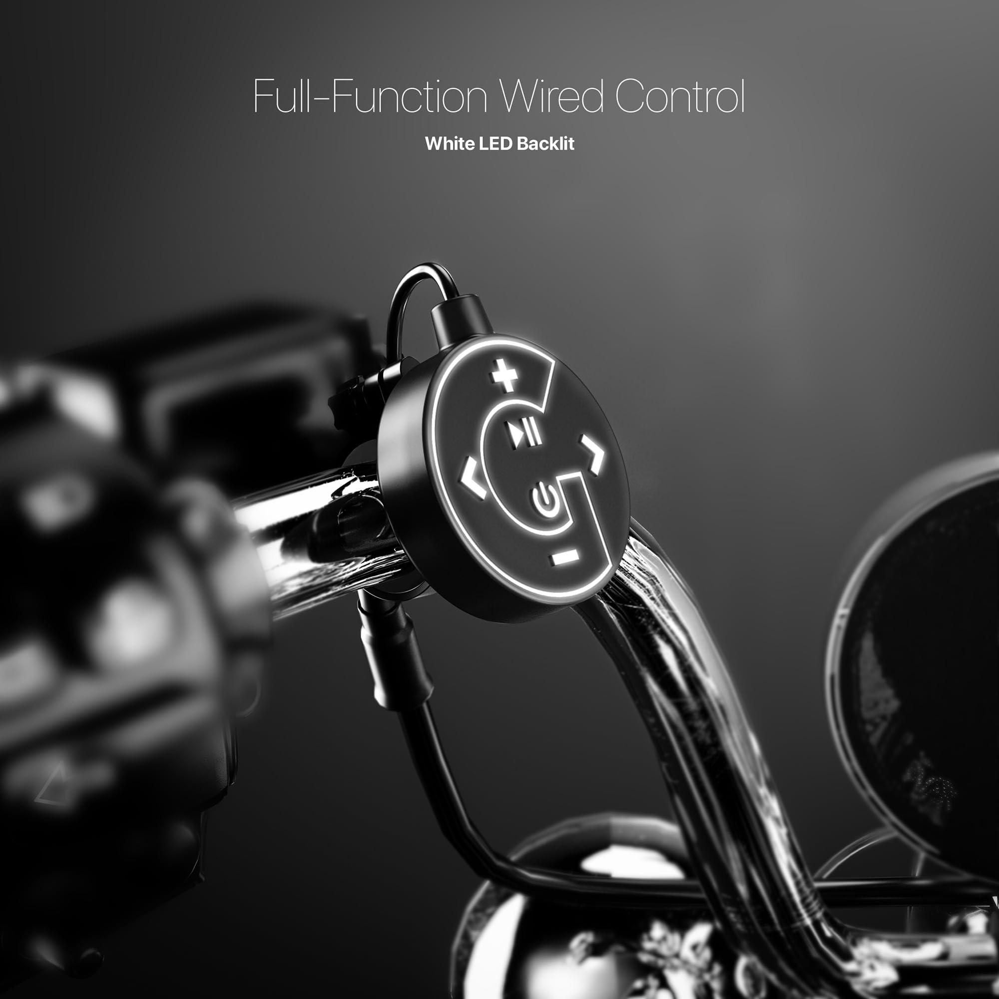 GoHawk GoHawk TR4-Titan Motorcycle Bluetooth 4 Speakers Audio Stereo 4.1 Channel Waterproof Amplifier System 4" Full Range Handlebar Mount MP3 Music Player for Harley ATV UTV FM Radio USB Chrome