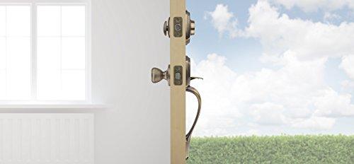 Kwikset Kwikset Belleview Front Door Lock Handle and Deadbolt Set, Entry Handleset Exterior with Interior Door Knob, Antique Brass, Pick Resistant SmartKey Rekey Deadbolt Security