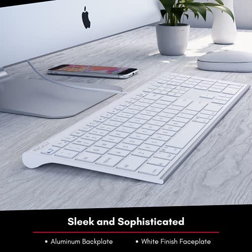 Macally Macally Slim USB Wired Keyboard for Mac and Windows - Simple and Sophisticated - USB Apple Keyboard with Numeric Keypad for Mac Mini / Pro, Macbook, iMac with 110 Scissor Switch Keys and 20 Shortcuts