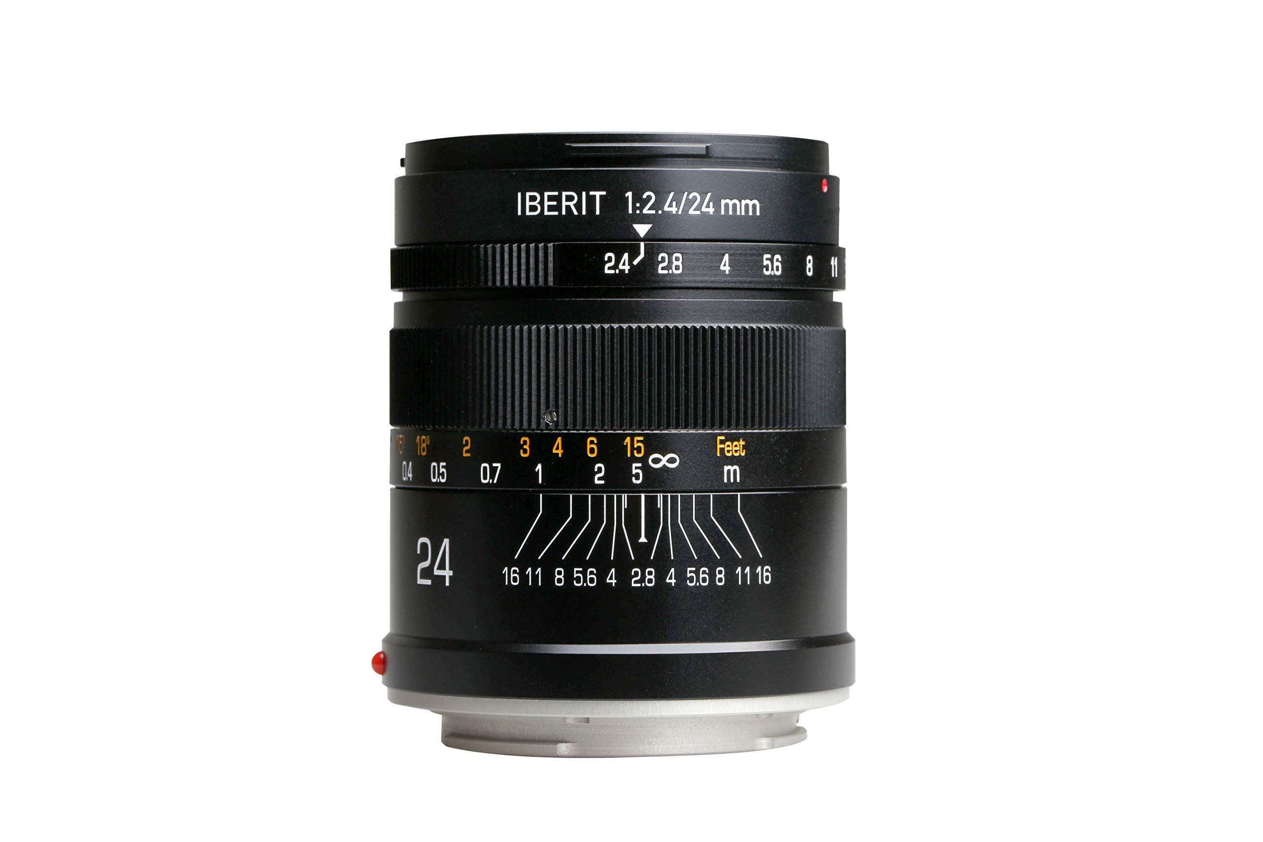 Kipon KIPON IBERIT 24mm F2.4 Full Frame Lens Compatible with Sony E Mount Mirrorless Camera (Black)