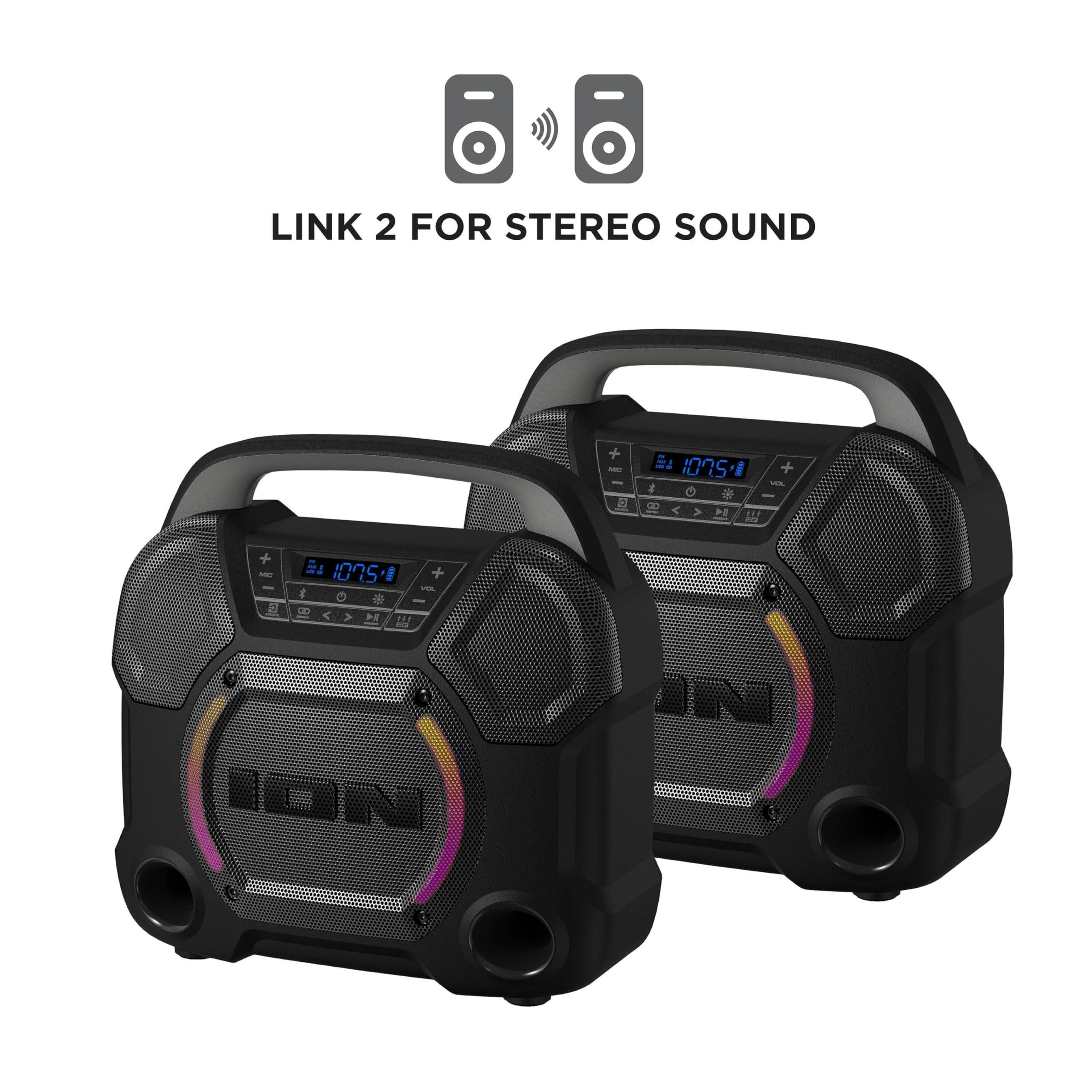 Generic ION Audio Trailblazer Roar All-Weather Bluetooth Speaker with Premium Wide Sound, Three Speakers (Renewed)