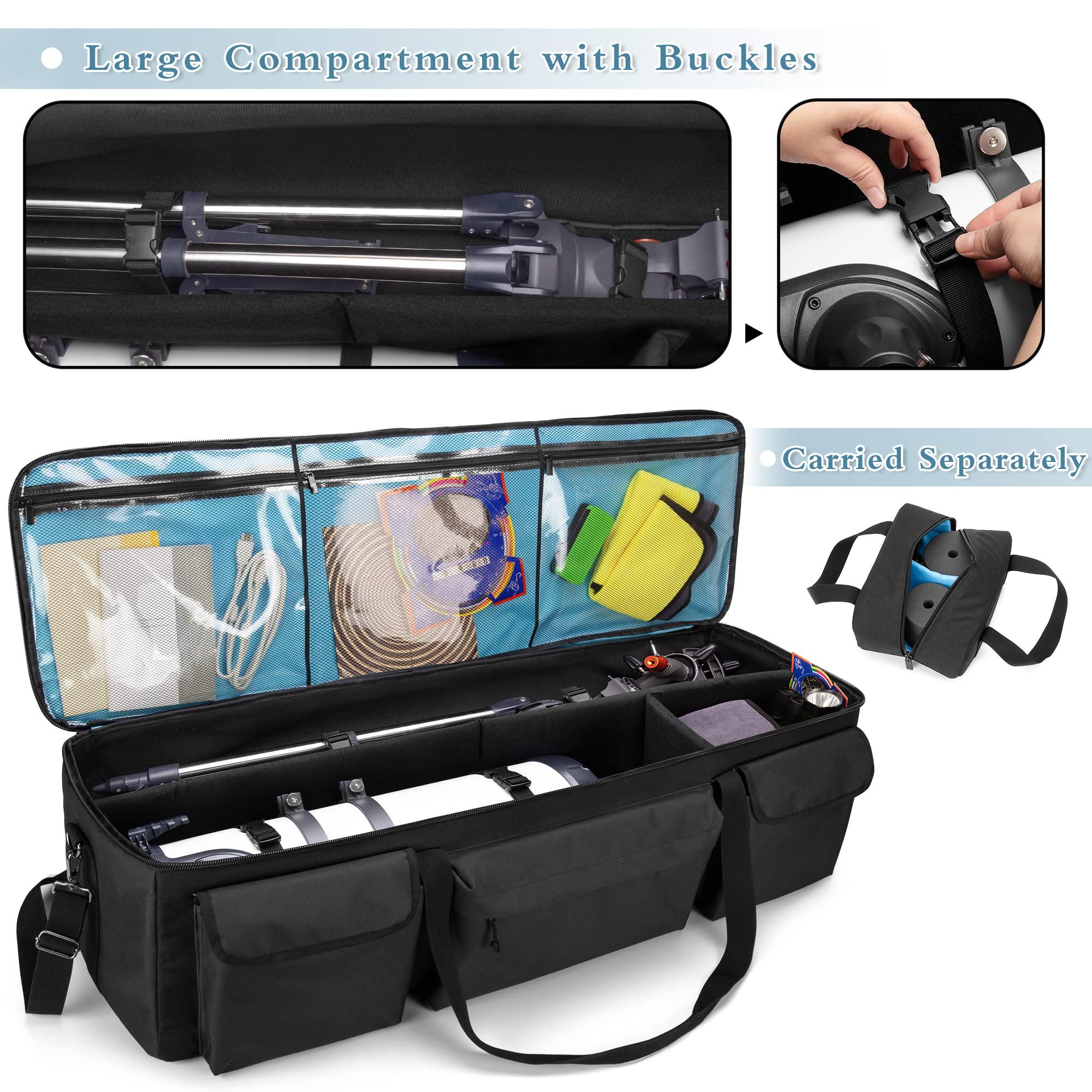 samdew samdew Large Telescope Travel Bag, 40.8" Telescope Soft Case Bonus Accessory Bag & Dividers, Astronomical Telescope Carry Bag with Optical Tube & Tripod Buckles, Compatible with Celestron Telescope