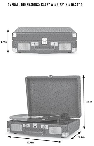 Crosley Crosley CR8005F-WS Cruiser Plus Vintage 3-Speed Bluetooth in/Out Suitcase Vinyl Record Player Turntable, White Sand