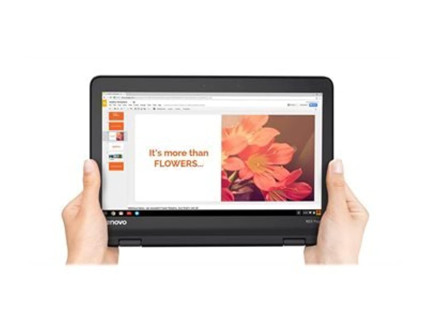Lenovo Lenovo 11.6" 300e Chromebook Touchscreen LCD 2 in 1- MediaTek M8173C Quad-core 2.1GHz 4GB LPDDR3 32GB Flash Memory Chrome OS Model 81H00000US (Renewed)