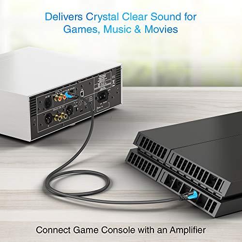 BlueRigger BlueRigger Digital Optical Audio Toslink Cable (3FT, Fiber Optic Cord, 24K Gold-Plated) - Compatible with Home Theatre, Sound Bar, TV, Xbox, Playstation PS5/PS4