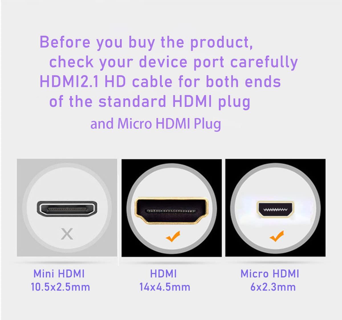 SkyeySnail 25ft 4K HDMI Cable, Fiber Optic HDMI Cable, Micro HDMI to HDMI, Detachable Type A to D, D to D, 18Gbps Ultra Speed, Slim Flexible, Long Extended, for Projector TV Xbox PS