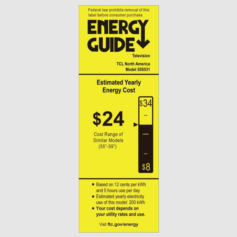 TCL TCL 55-inch 5-Series 4K UHD Dolby Vision HDR QLED Roku Smart TV - 55S535, 2021 Model