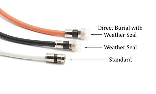 THE CIMPLE CO THE CIMPLE CO 15 Feet (4.5 Meter) - Direct Burial Coaxial Cable 75 Ohm RF RG6 Coax Cable, with Rubber Boots - Outdoor Connectors - Orange - Solid Copper Core - Designed Waterproof and can Be Buried