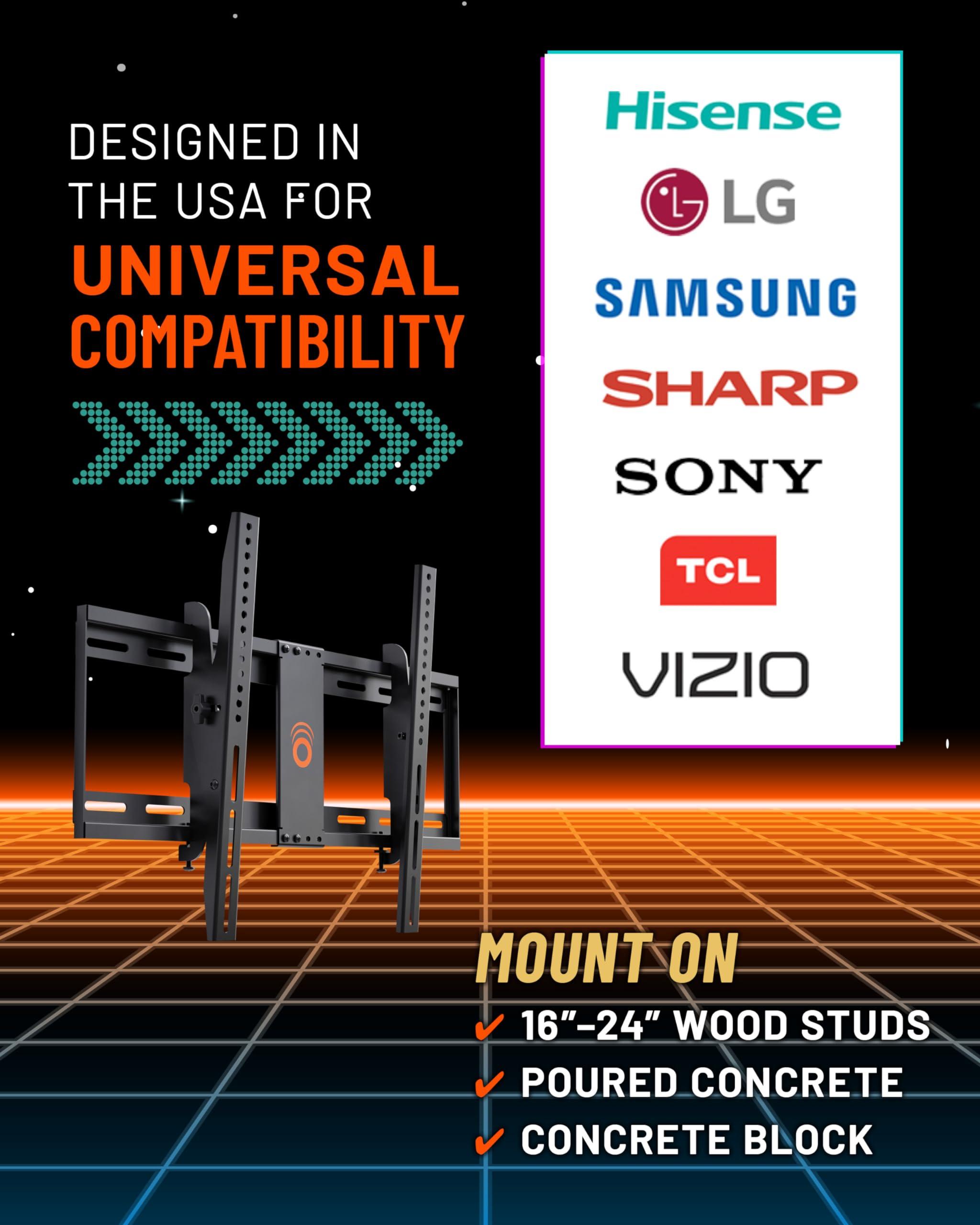 ECHOGEAR ECHOGEAR Tilting TV Wall Mount with Low Profile Design for 32-70 inch TVs - Eliminates Screen Glare with 15º of Smooth Tilt - Easy Install with All Hardware Included - EGLT1-BK