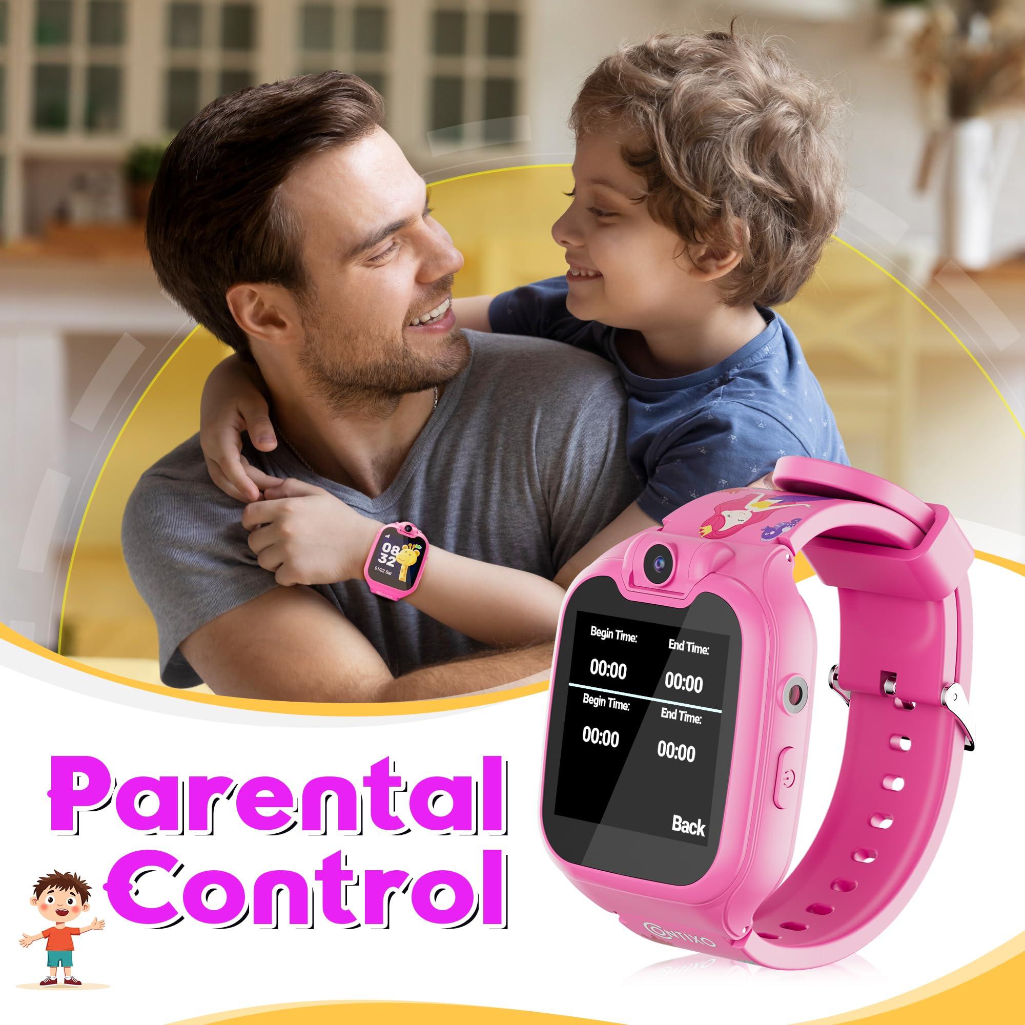 Contixo Contixo Kids Smartwatch - Educational Watch with Games, Camera, Music Player, Alarm, Customizable Wallpaper - for Boys & Girls Ages 4-12 (Pink)