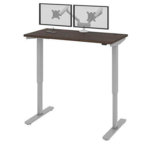 Bestar Bestar Upstand Standing Desk with Dual Monitor Arm, Ergonomic Electric Table for Home Office, 48W x 24D, Antigua