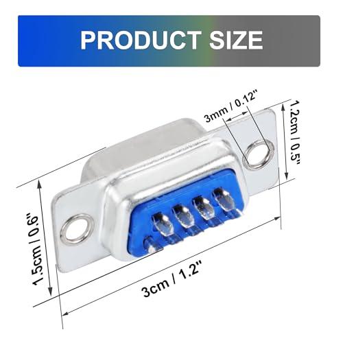 uxcell uxcell PC Accessories 25 Pcs DB9 Male Connector Dual Rows 9 Pin D-Sub Connector Solder Type Adapter Connectors