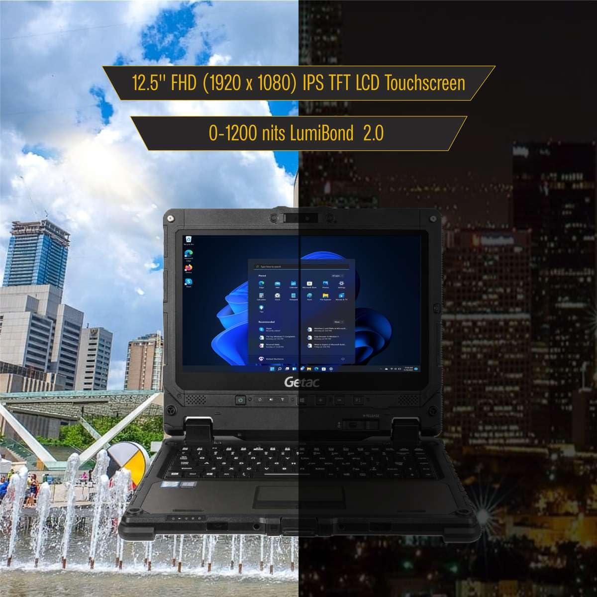 Getac Getac K120, 12.5"" FHD Touchscreen, Rugged, 2-in-1, Intel Core i5-8250U, 4G LTE, 16GB, 512GB SSD, Keyboard, Windows 11 Pro (Renewed), Black