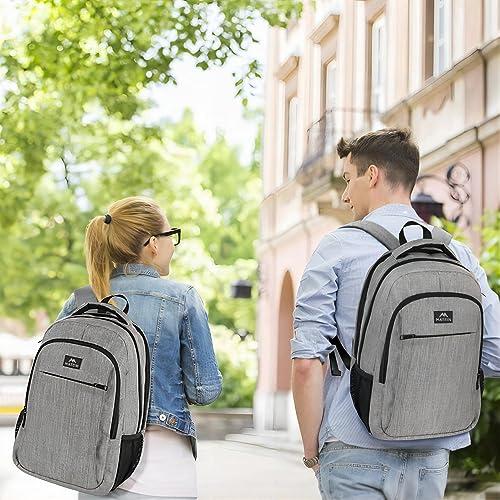 MATEIN MATEIN Travel Laptop Backpack, Business Anti Theft Slim Sturdy Laptops Backpack with USB Charging Port, Water Resistant College School Computer Bag Gift for Men & Women Fits 15.6 Inch Notebook, Grey