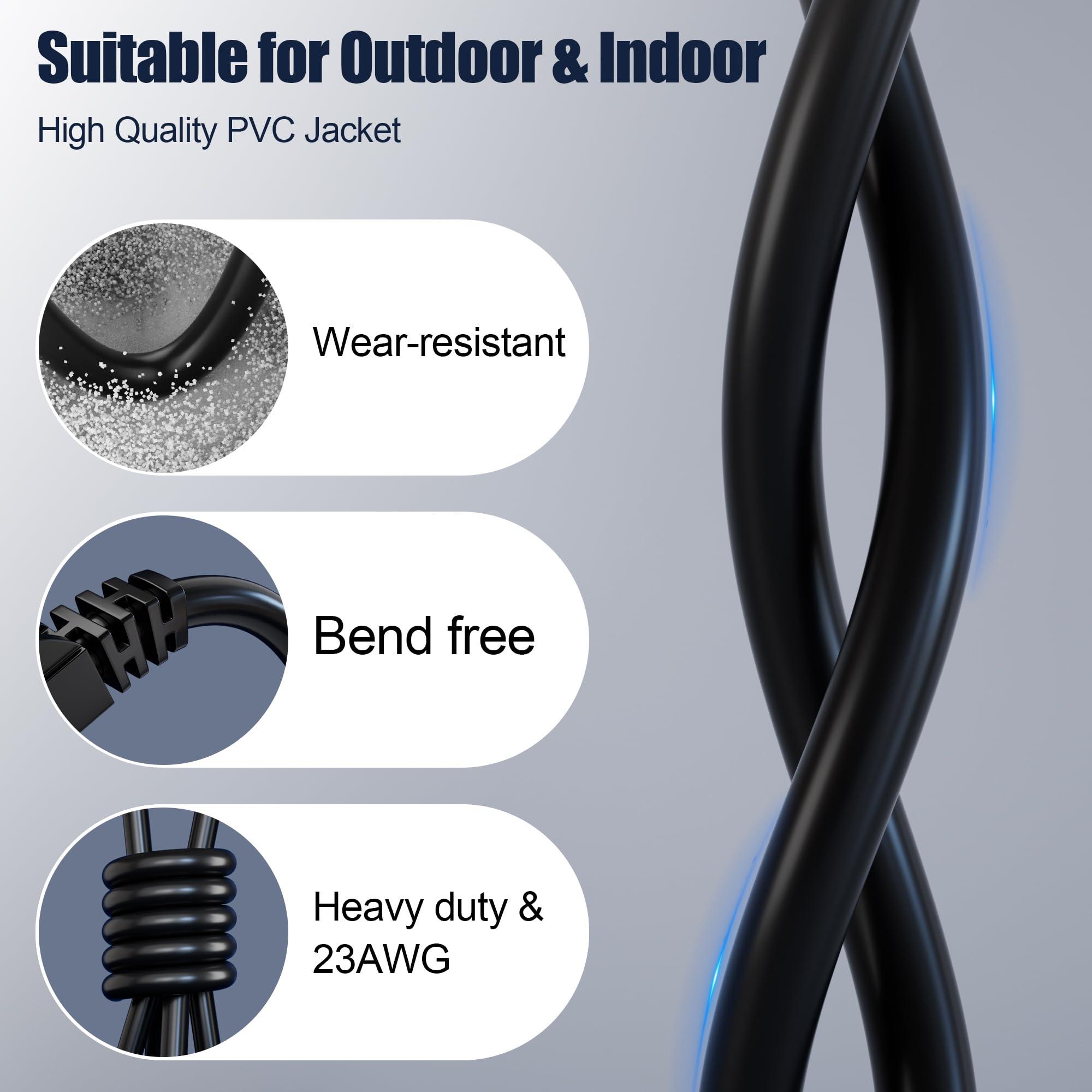 MEIPEK MEIPEK Cat 6 Outdoor Ethernet Cable 328ft/100M (20 RJ45), Cat 6 Shielded Ethernet Cable Direct Burial, Heavy Duty 23AWG, Waterproof, UV Resistant, Internet Cable, Cat6 300+ft for Router, Gaming, CCA